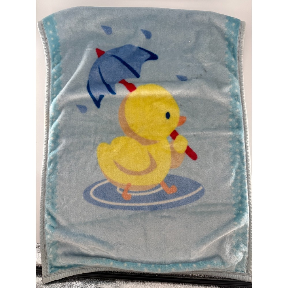 Small Wonders‎ Baby Blue Duck Umbrella Plush Baby Blanket Lovey Security Blanket